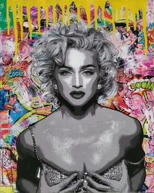 Jozza, 'Madonna', Signed Acrylic Canvas Painting, 30"x24"