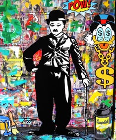 Jozza, 'Super Charlie', Signed Acrylic Canvas Painting, 30"x24"