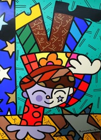 Romero Britto, 'Upsidedown Too ' 2001, Signed Limited Edition Silkscreen