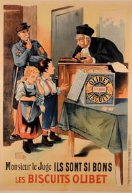 Original 2nd Edition Vintage Poster - 'Biscuits Olibet' 1890'S