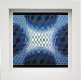 Victor Vasarely - 'Cheyt-Stri-Ton, 1971-73' Monograph On Paper, Framed