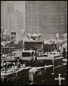 André Kertész, Above buildings in Winter, New York, 1969