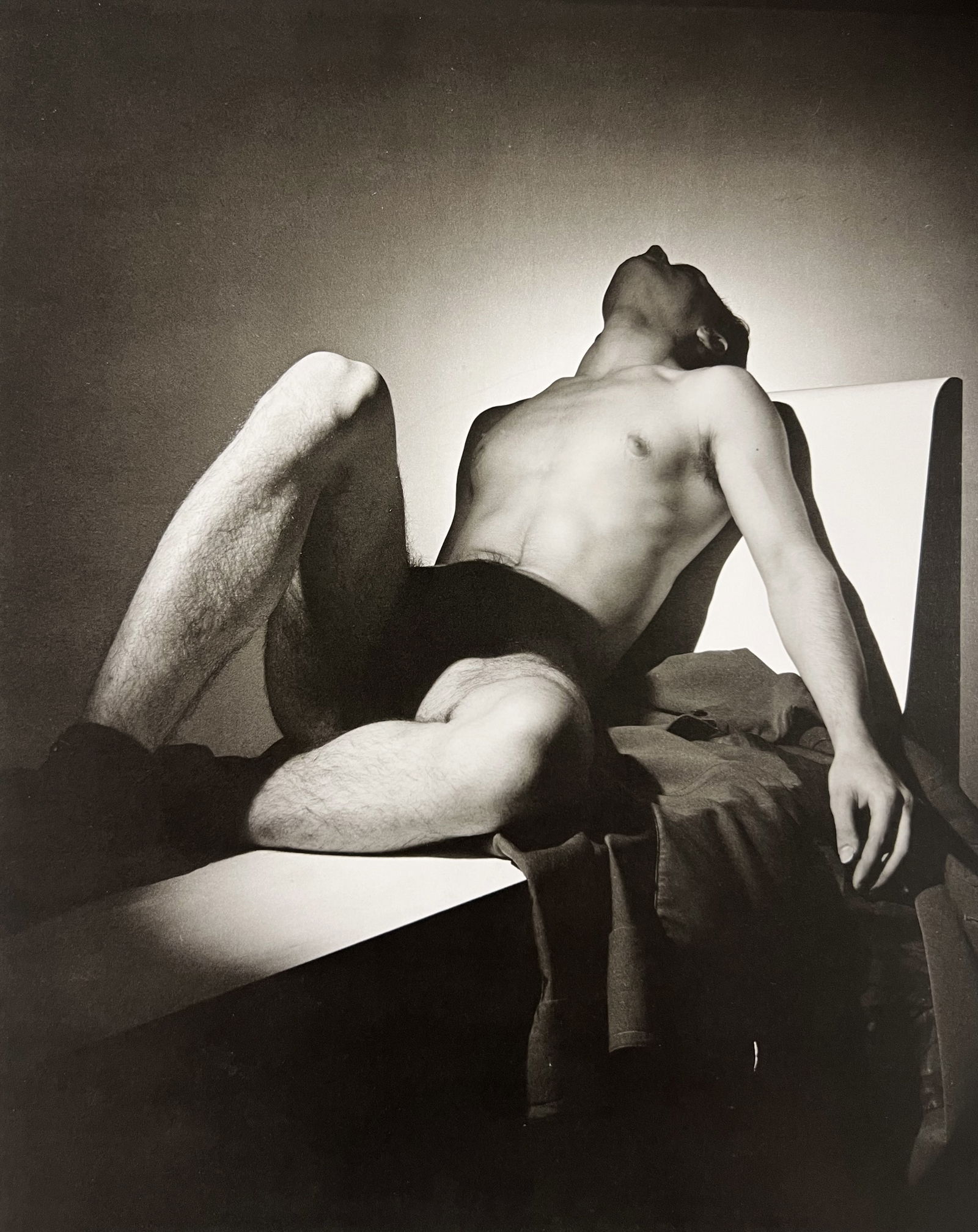 George Platt Lynes, Nude Man, 1944: "Photographer: George Platt Lynes (American 1907 - 1955), Internationally renowned photographic artist, best known for portraiture, fashion, dance & nude studies. Title: Nude Man Date Of Negative: 195