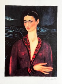 Frida Kahlo 'Self-Portrait In Velvet Dress' Limited Edition Lithograph 1986