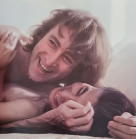 Allen Tannenbaum, John Lennon and Yoko Ono laughing, 1980