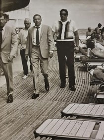 Terry O'Neill, Sinatra With His Stand In (Front)And His Protective Escorts Arriving On Location In