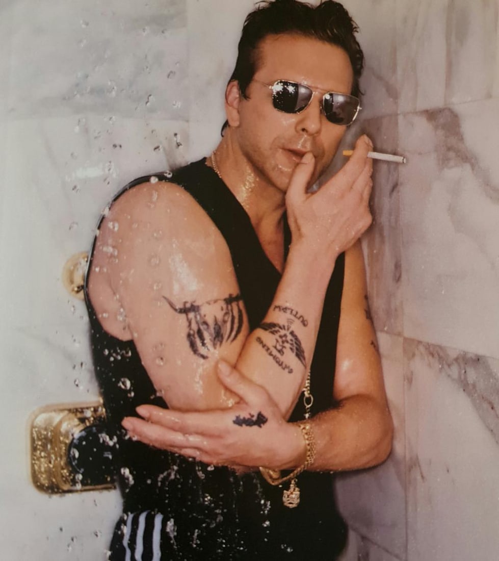 Michel Compte, Mickey Rourke showering at the Ritz, Paris, 1994: Photographer: Michel Comte (born 19 February 1954) is a Swiss artist, filmmaker, fashion and portrait photographer. Subject/Title: Frida Kahlo Date Of Negative: 1994 Type Of Print: Sheet Fed Photograv