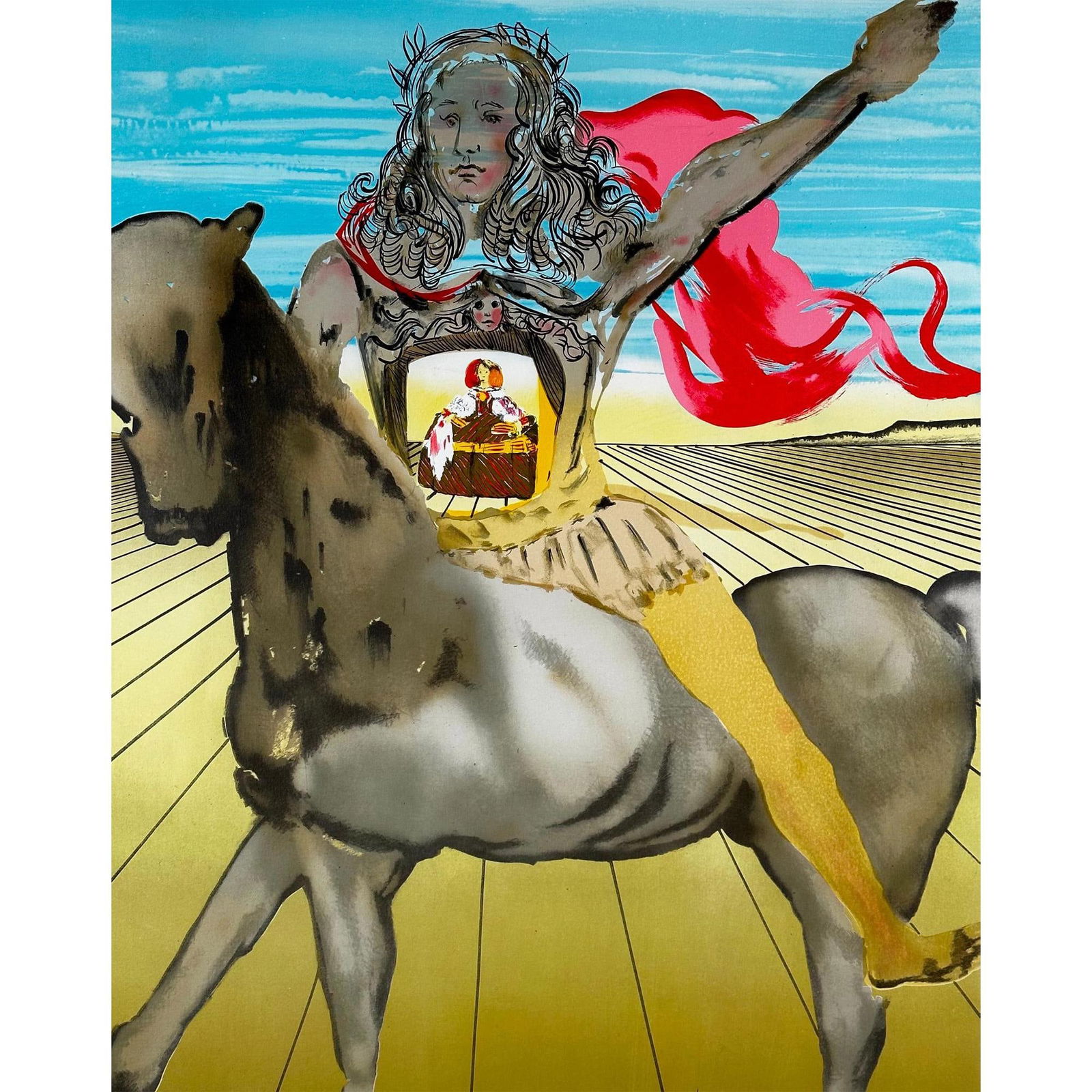 Salvador Dali, 'Chevalier Surrealist', Signed Limited Edition Lithograph (1 of 4)
