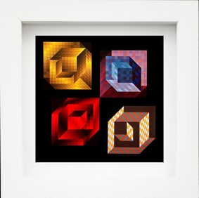 Victor Vasarely, "Axo-22, 1968", Framed Monograph