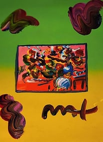 Peter Max, 'Flowers', Unique Original Mixed Media Painting, 2010