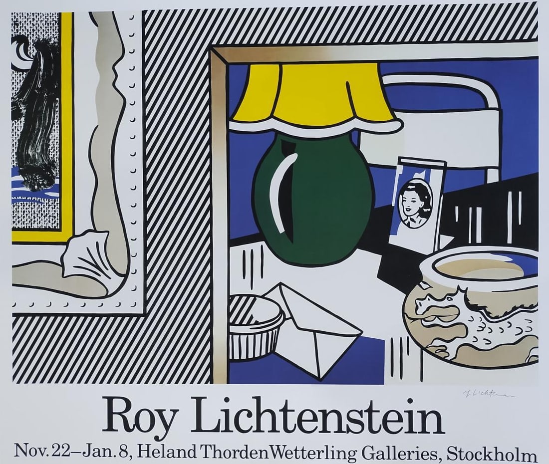 Roy Lichtenstein, "Two Paintings" Hand Signed & Framed Lithograph (1 of 3)