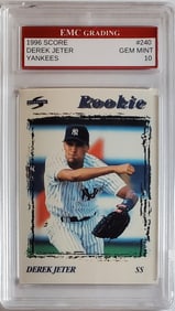 Derek Jetter, New York Yankees Rookie Baseball Sports Card, 1996 Score, Gem Mint 10