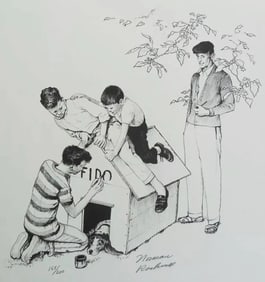 Norman Rockwell "FIDO'S HOUSE" 1973 Signed & Numbered Lithograph