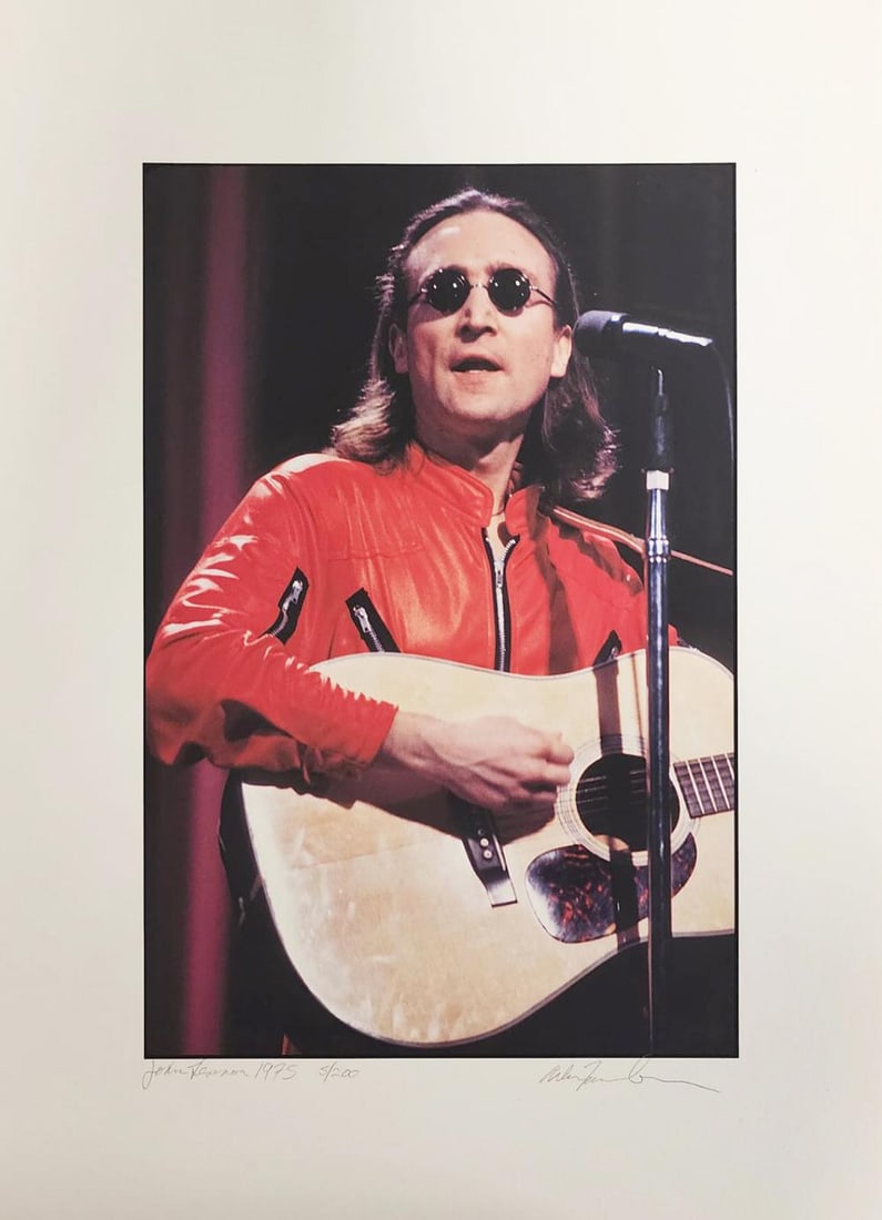 Allan Tannenbaum, 'John Lennon, 1975', Signed & Numbered Ink Jet Print: Allan Tannenbaum "John Lennon Last Concert, 1975" Inkjet print Paper size: 19 x 13 Inches Image Size: 12 7/8 x 8 5/8 Edition Number: From the second edition of 200 Editions: First edition of 200 (C-pr