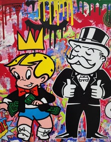 Jozza, 'The King', Signed Mixed Media Acrylic Canvas Painting, 2024