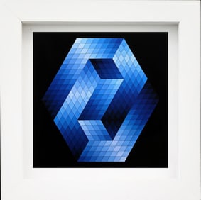 Victor Vasarely, "Gestalt-Bleu, 1969", Framed Monograph
