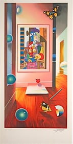 Ferjo, "Cubist Room" Lithograph, Signed & Numbered Ap. Ferjo Coa