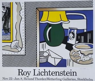 Roy Lichtenstein, "Two Paintings" Hand Signed & Framed Lithograph