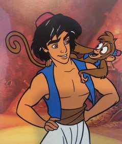 Aladdin & Abu Walt Disney, Original Artist Animation Production Cel Art