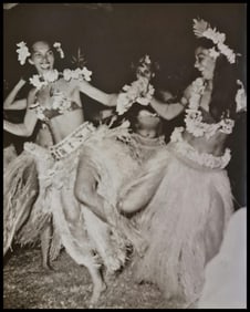 Adolphe Sylvain, Jeanine Tehani and Francine Performing a traditional dancce, 1957