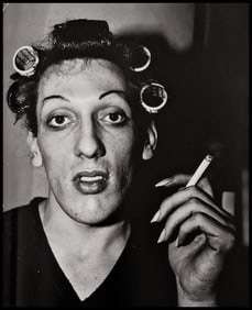 Diane Arbus, A young man in curlers at home on West 20th Street, N.Y.C., 1966