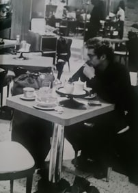 Dennis Stock, James Dean at table, NYC