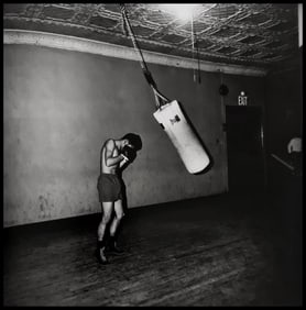 Diane Arbus, Boxer with a punching bag, N.Y.C., 1964