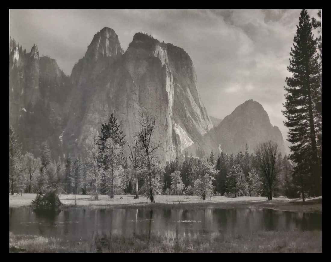 Ansel Adams, Cathedral Rocks, Yosemite National Park, Claifornia, C. 1949: Photographer: Ansel Adams (American, 1902 - 1984) - Internationally renowned American photographer. One of the most influential artists in photographic history. Title: "Cathedral Rocks, Yosemite Natio
