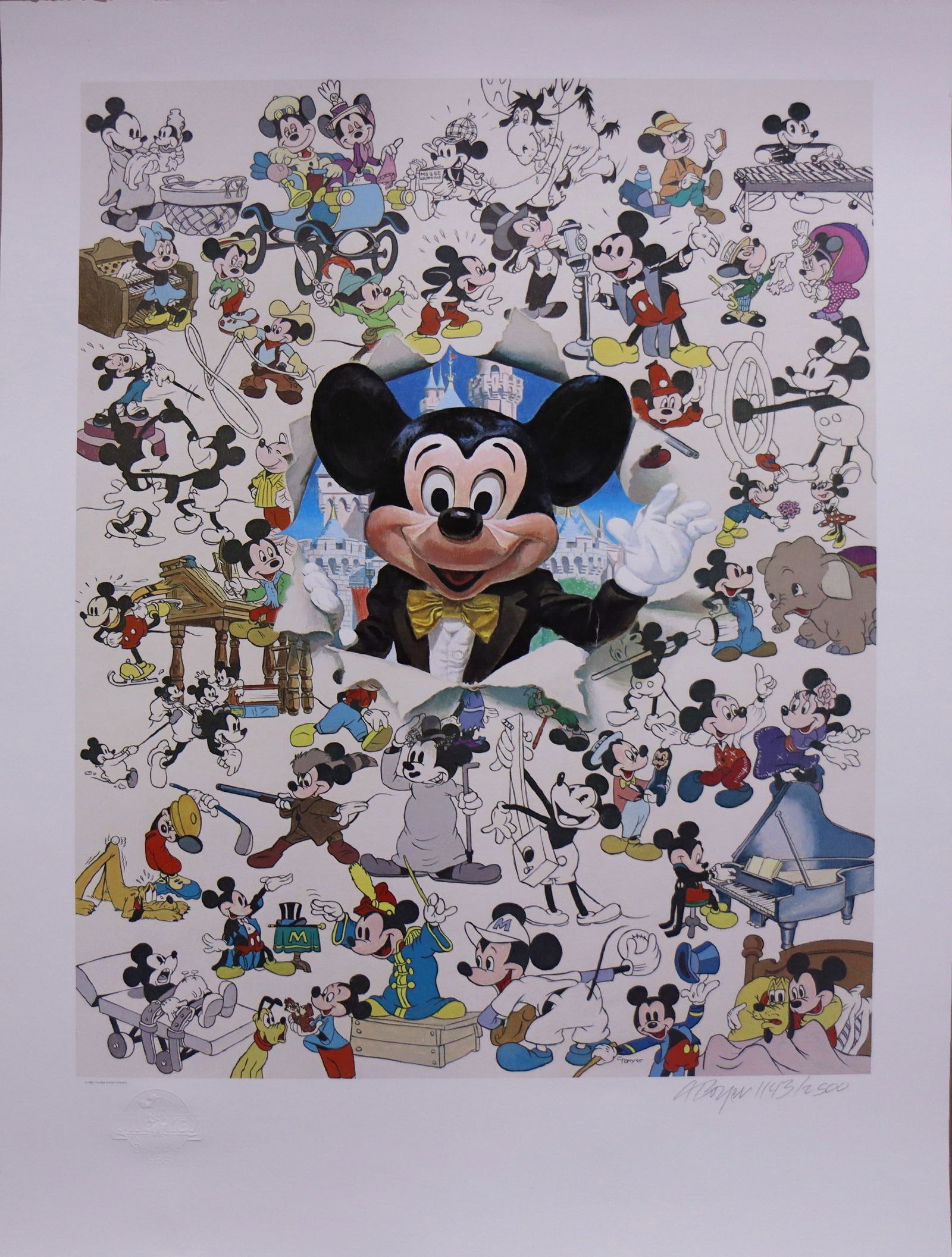 Charles Boyer, 'Thanks Mickey, For 60 Happy Years!', Signed Limited Edition Disney Lithograph, 1988 (1 of 13)