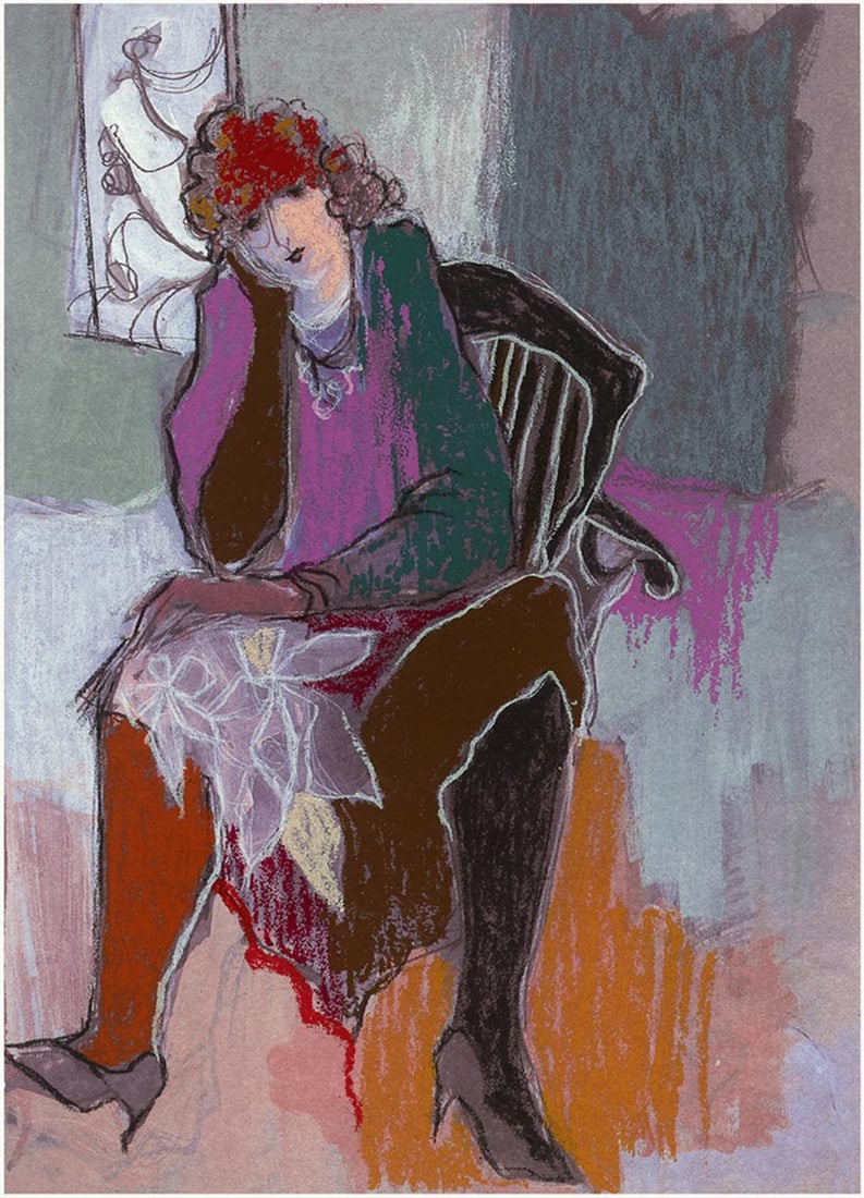 Itzchak Tarkay 'Waiting For A Friend' Lithograph, Signed And Numbered Ap (1 of 1)