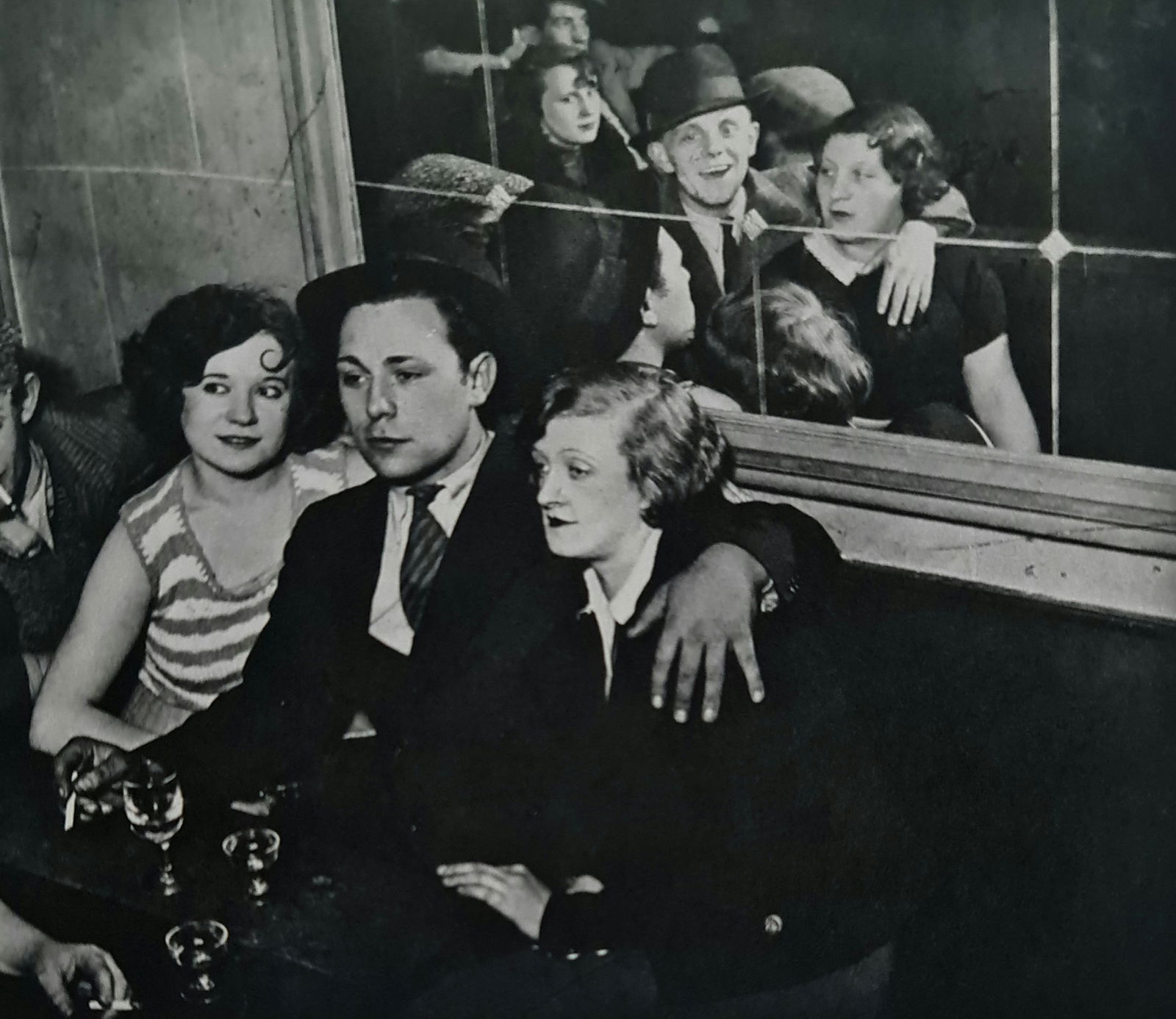 Brassai, Group in a dance hall, 1932: Photographer: Brassai (pseudonym of Gyula Halász, 1899 – 1984) - historically important Hungarian photographer, sculptor and filmmaker who rose to fame in France. Title: Group in a dance hall Type