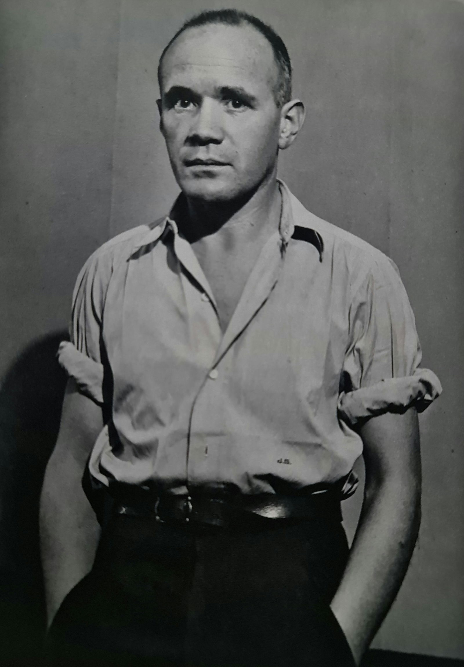 Brassai, Jean Genet, 1955: Photographer: Brassai (pseudonym of Gyula Halász, 1899 – 1984) - historically important Hungarian photographer, sculptor and filmmaker who rose to fame in France. Title: Jean Genet Type Of Print: A