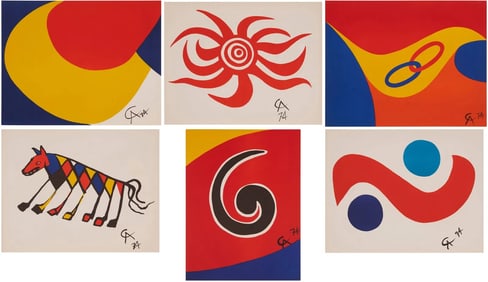 Alexander Calder, 'Flying Colors', Complete set of 6 lithographs, 1974-1975