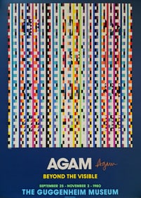 Yaacov Agam, 'Beyond The Visible' Vertical Orchestration, Signed & Numbered Serigraph Poster, 1980