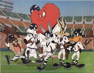 Looney Tunes, 'Denver Broncos "Back to Back Champions', Team Signed Limited Edition Lithograph