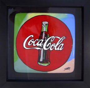 Steve A Kaufman, 'Coca Cola', Original Acrylic Painting, 9"x9"