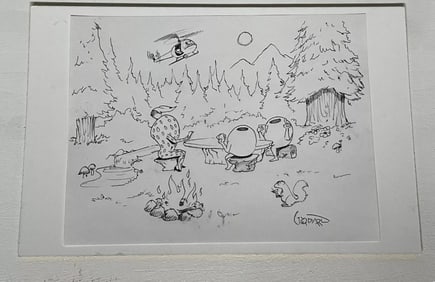 Michael Godard, Original Signed Ink Sketch, 11"x8.5"