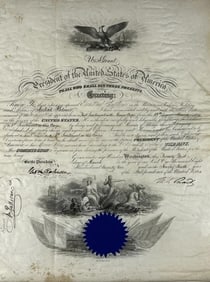 U.S President Ulysses S. Grant, 'Appointment to Marine Corps' Memorabilia, Signed Document, 1872