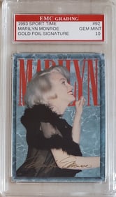 Mariyln Monroe, Gold Foil Signature Card, GEM Mint 10, 1993