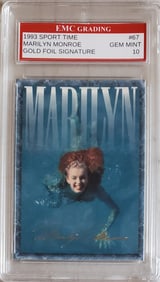 Mariyln Monroe, Gold Foil Signature Card, GEM Mint 10, 1993