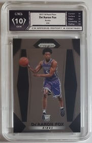 De'Aaron Fox Panini Rookie Card Gem Mint 10