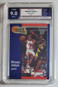 Michael Jordan Fleer League Leaders Gem Mint 9