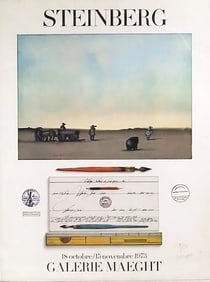 Saul Steinberg, Galerie Maeght, Lithograph, signed and numbered in pencil 1973