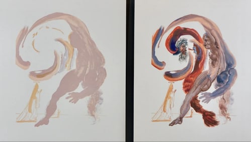 Salvador Dali, Divine Comedy Purgatory Canto 18 Decomp (2 Pieces)