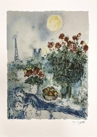 Marc Chagall (After), Notre Dame Et La Eiffel