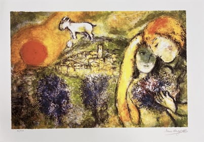 Marc Chagall (After), Les Amoureux De Vence