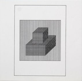 Sol Lewitt, 'Untitled' - Square Centered On Rectangle, From The Suite 'Ficciones', Silkscreen