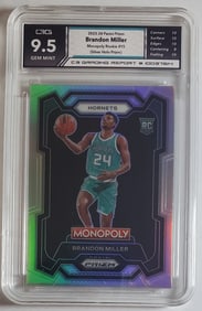 Brandon Miller Silver Prizm Rookie Card Gem Mint 9.5