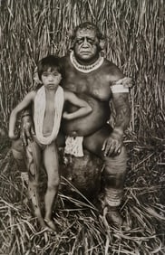 Sebastiao Salgado, Afukaka Kuikuro, chief of the Kuikuro, and his youngest daughter, Mato Grosso,