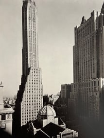 Berenice Abbott, Bartholomew's Church, Waldorf Astoria Hotel, And General Electric Building, Park